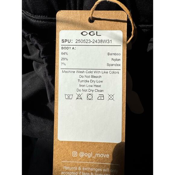 NWT OGL Bamboo Ponte Wrap Tie Palazzo Pants Black Pockets Size Medium - Picture 6 of 7